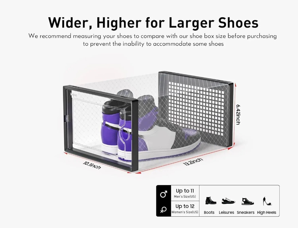 Stackable Shoe Storage Boxes,  - Shoe Box Display 评论和价格