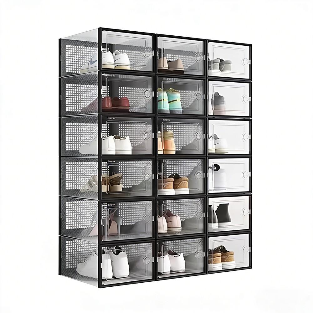 12 Pack Clear Plastic Shoe Sto - Shoe Box Display 评论和价格