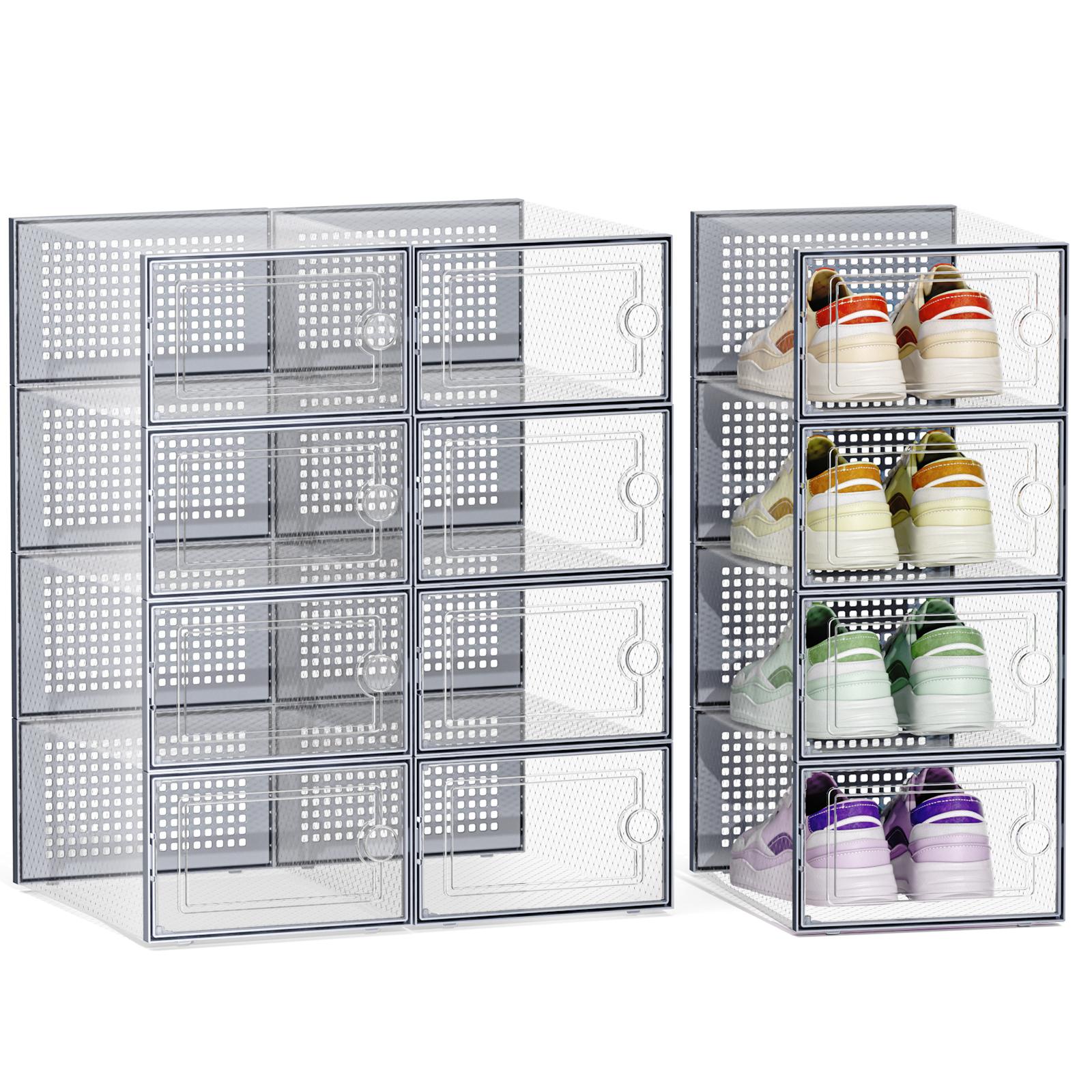 12/24 Pcs Thick Clear Shoe Box - Shoe Box Display 评论和价格