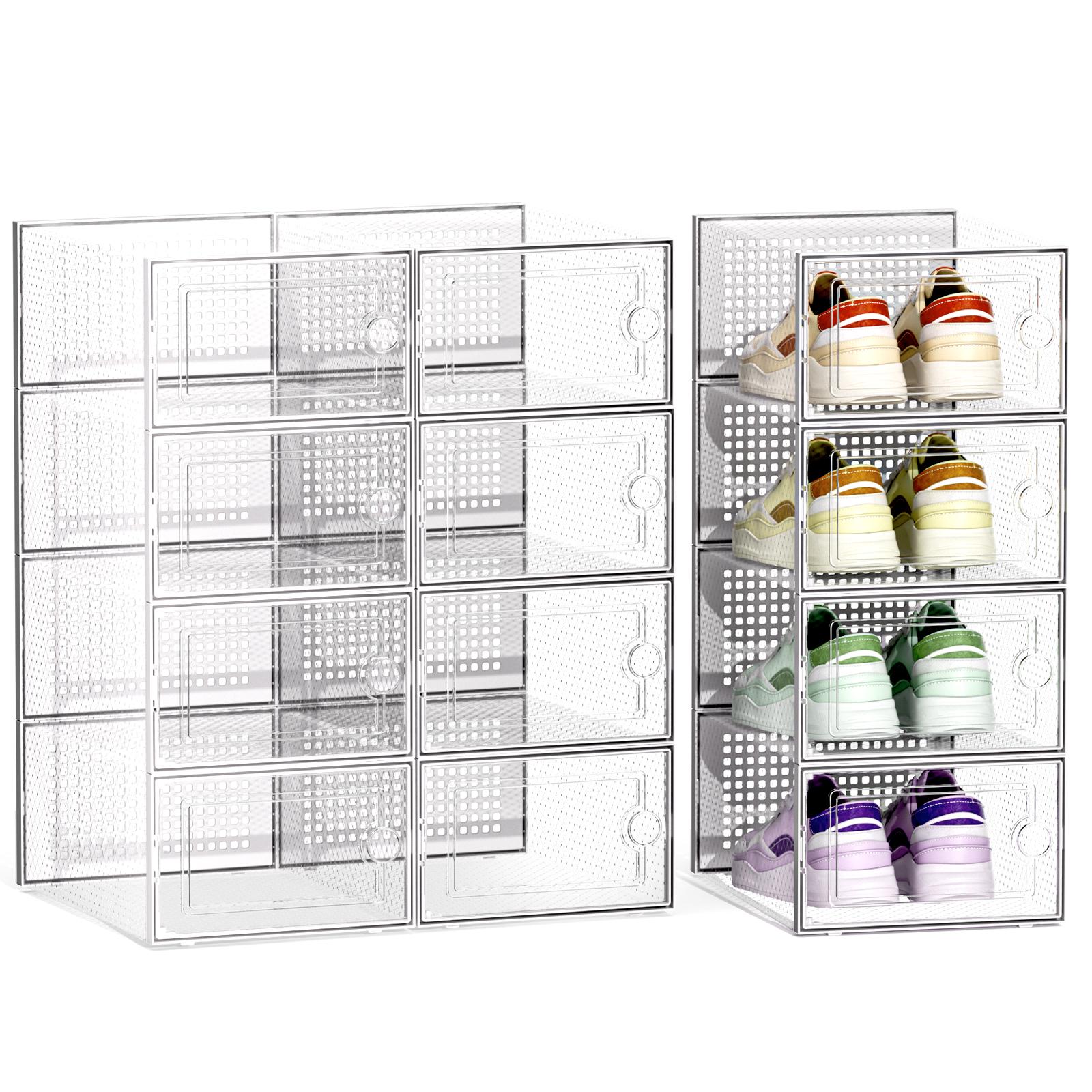 12/24 Pcs Thick Clear Shoe Box - Shoe Box Display 评论和价格