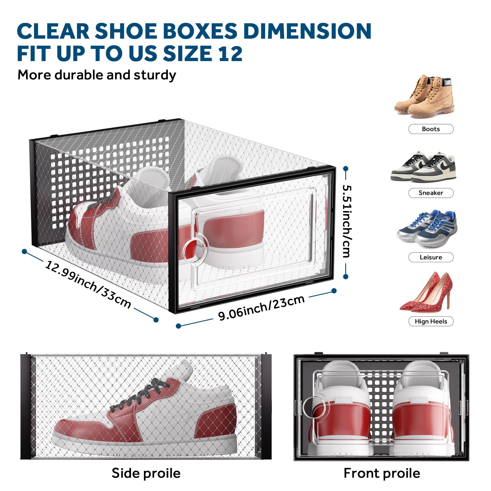 12/24 Pcs Thick Clear Shoe Box - Shoe Box Display 评论和价格