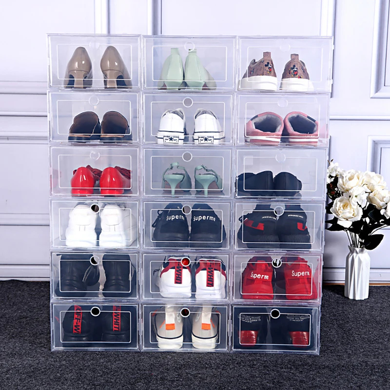 6 Pcs Transparent Shoe Storage - Shoe Box Display 评论和价格