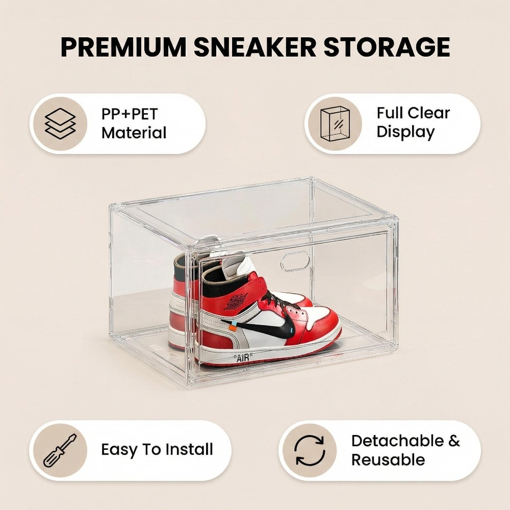 Thickened Transparent Storage  - Shoe Box Display 评论和价格